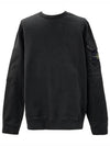 Brushed Organic Cotton Fleece Sweatshirt Black - STONE ISLAND - BALAAN 2