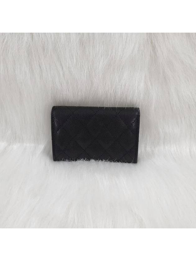 gold logo caviar card wallet black - CHANEL - BALAAN 3