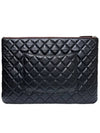 Women s A82552 Lambskin Classic COCO Silver Logo Large Clutch - CHANEL - BALAAN 3