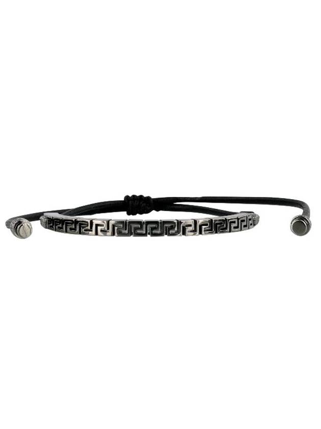 Greca Logo Metal Bracelet Black Silver - VERSACE - BALAAN.