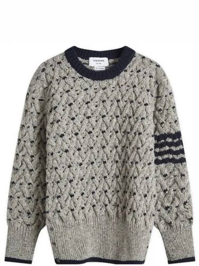 4 Bar Cable Knit Top Grey - THOM BROWNE - BALAAN 2