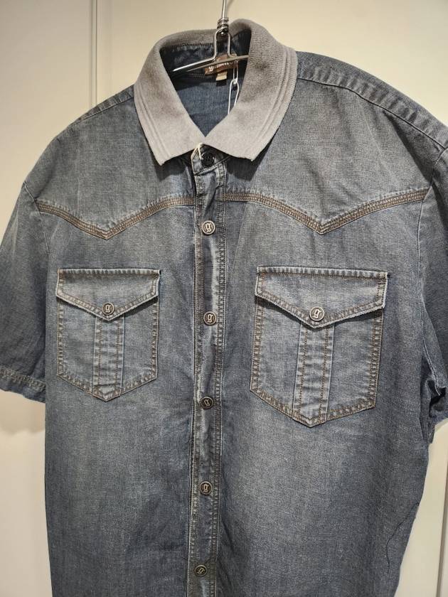 scribble button denim shirt - JOHN GALLIANO - BALAAN 3