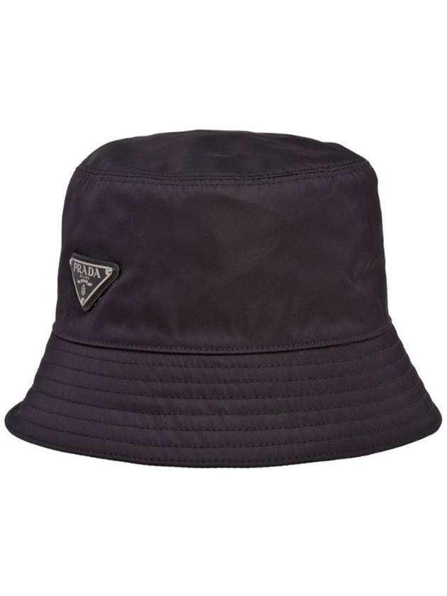 Triangle Logo Re-nylon Bucket Hat Black - PRADA - BALAAN 3