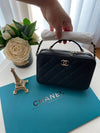 Vanity Top Handle Caviar Cross Bag Black Champagne Gold Plated - CHANEL - BALAAN.