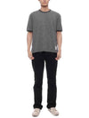 Ringer Wool Jersey Short Sleeve T-Shirt Grey - THOM BROWNE - BALAAN 4