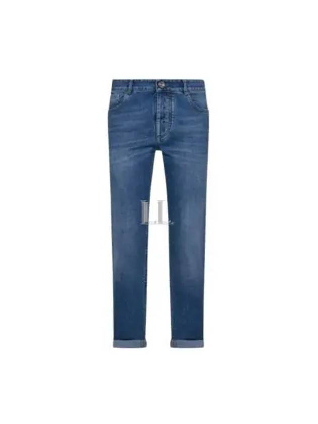 Men's 5 Pocket Slim Fit Jeans Blue - BRUNELLO CUCINELLI - BALAAN 2