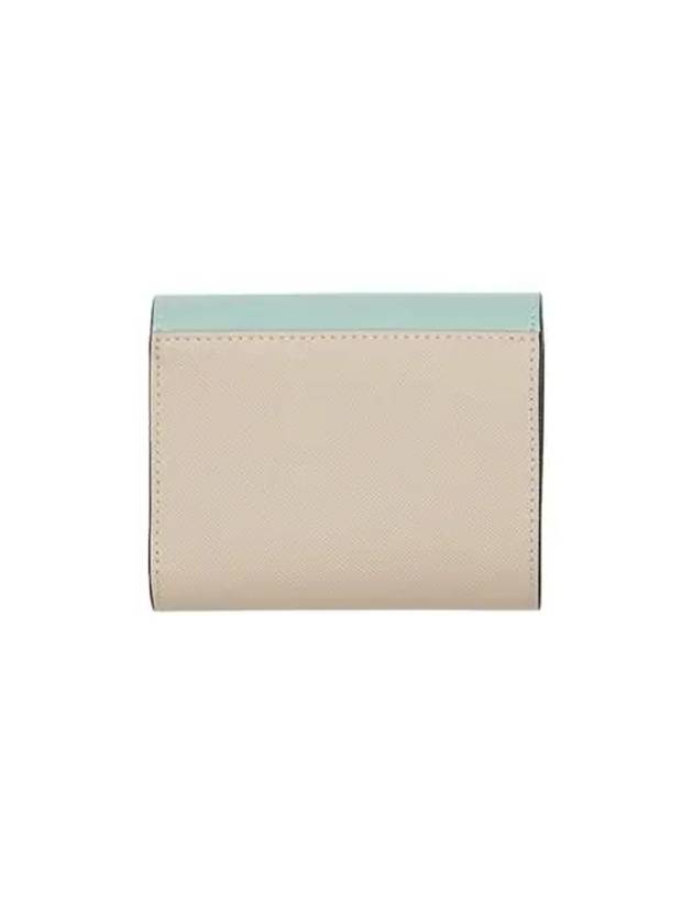 Saffiano Tri-Fold Half Wallet Blue - MARNI - BALAAN 3