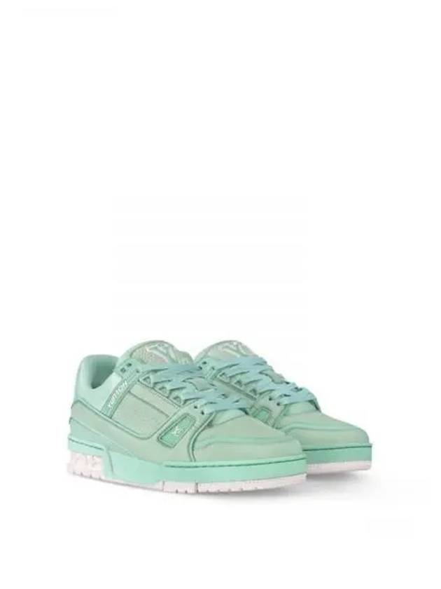 Running Shoes Sneakers LV Trainer Green 1ACRMT - LOUIS VUITTON - BALAAN 1