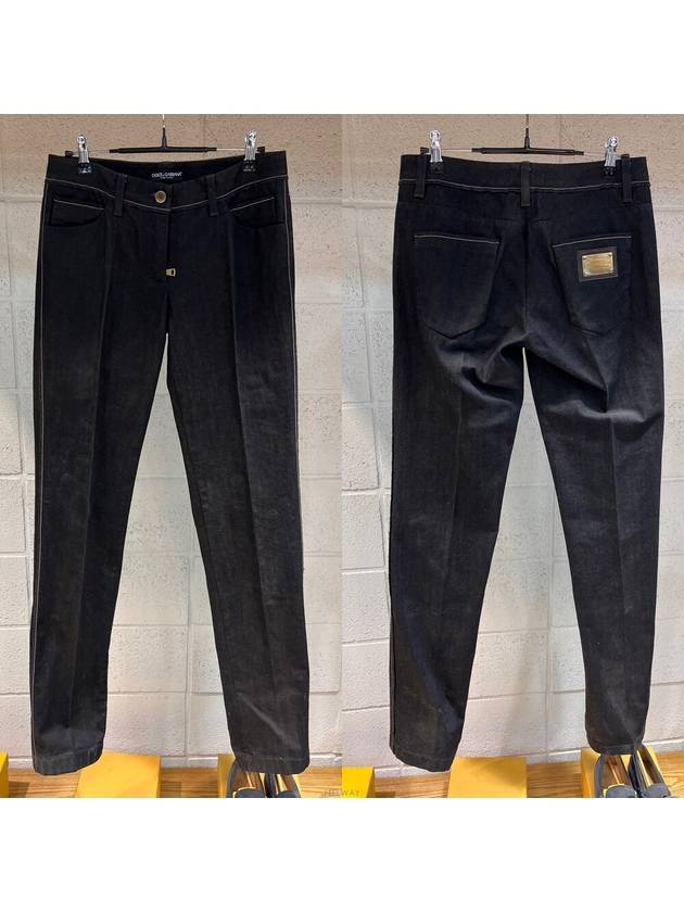 Women Gold Big Plate Jeans Black - DOLCE&GABBANA - BALAAN 2