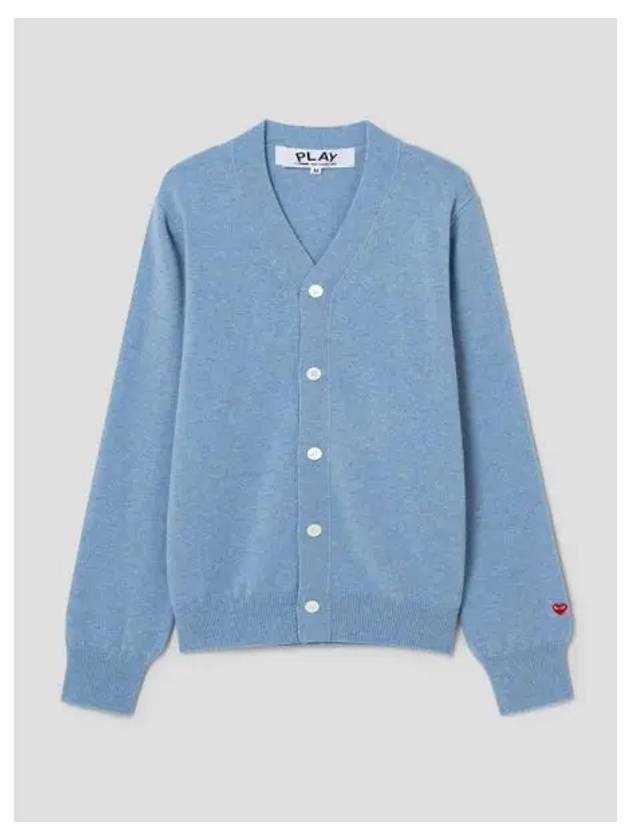 Unisex Pastel Small Red Heart Wappen Spring Fall Cardigan Sky Blue Contemporary Domestic Product GM0024071289544 - COMME DES GARCONS PLAY - BALAAN 1