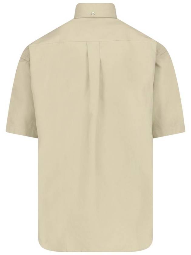 Cotton Oxford Short Sleeve Shirt Green - BURBERRY - BALAAN 3