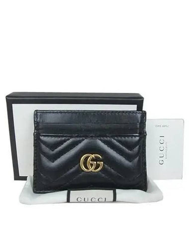 443127 GG gold plated black Marmont card wallet - GUCCI - BALAAN 1