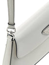 Cleo Brushed Leather Flap Shoulder Bag White - PRADA - 9