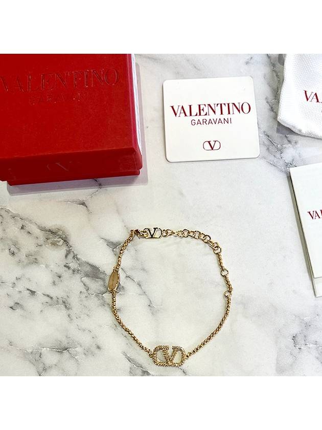 V Logo Bracelet Gold - VALENTINO - BALAAN 3