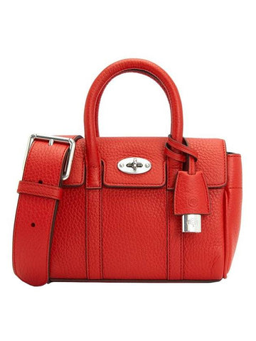 Bayswater Mini Heavy Grain Shoulder Bag Red - MULBERRY - BALAAN 1