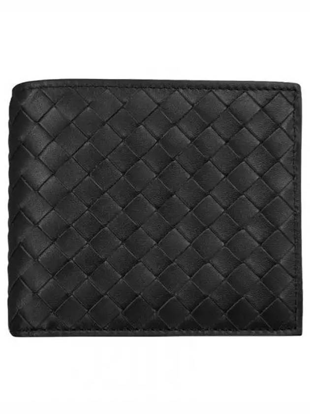 Men's Intrecciato Half Wallet Black - BOTTEGA VENETA - BALAAN 2