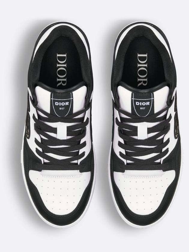 Oblique Detail Leather Low Top Sneakers White Black - DIOR - BALAAN 8