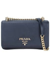 Saffiano Pocono Chain Shoulder Bag Black Gold - PRADA - BALAAN 2