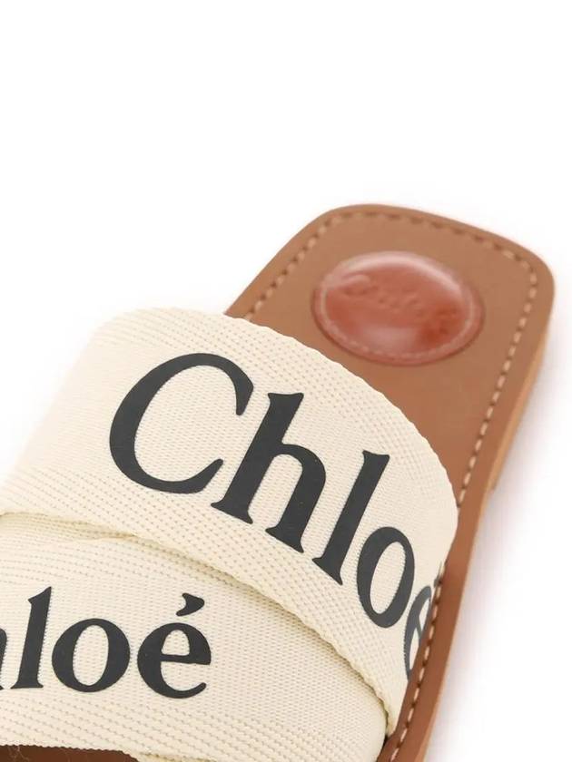 Woody Logo Canvas Strap Flat Mule White - CHLOE - BALAAN 5