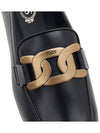 Kate Metal Logo Leather Loafers Black - TOD'S - BALAAN 9