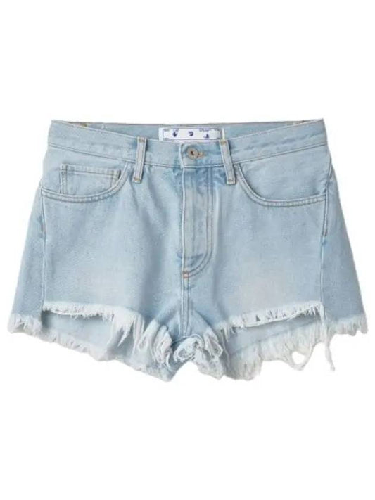 Back logo patch denim shorts pants light blue - OFF WHITE - BALAAN 1