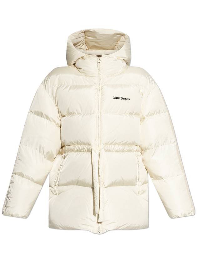 Palm Angels Puffer Jacket With Logo, Women's, Cream - PALM ANGELS - BALAAN 1