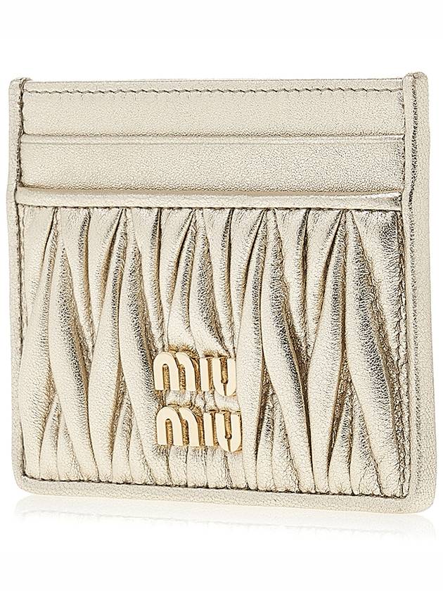 Materasse Nappa Leather Card Wallet Gold - MIU MIU - BALAAN 3