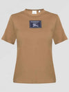 Women's Prorsum Label Cotton Short Sleeve T-Shirt Camel - BURBERRY - BALAAN 3