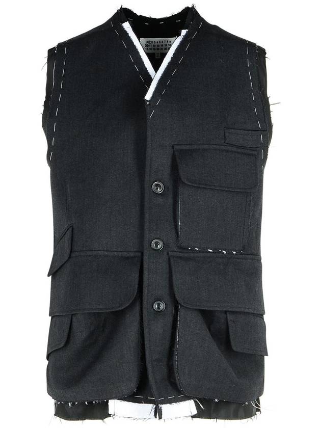 Maison Margiela Dark Grey Wool Vest - MAISON MARGIELA - BALAAN 1