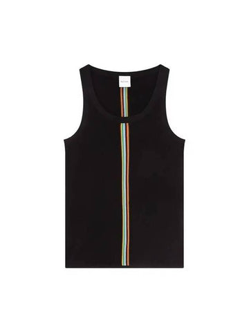 Women s Striped Ribbed Sleeveless Top Black 270019 - PAUL SMITH - BALAAN 1