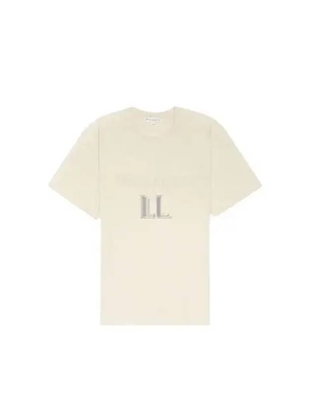 Embroidered Logo Cotton Short Sleeve T-Shirt Beige - JW ANDERSON - BALAAN 2