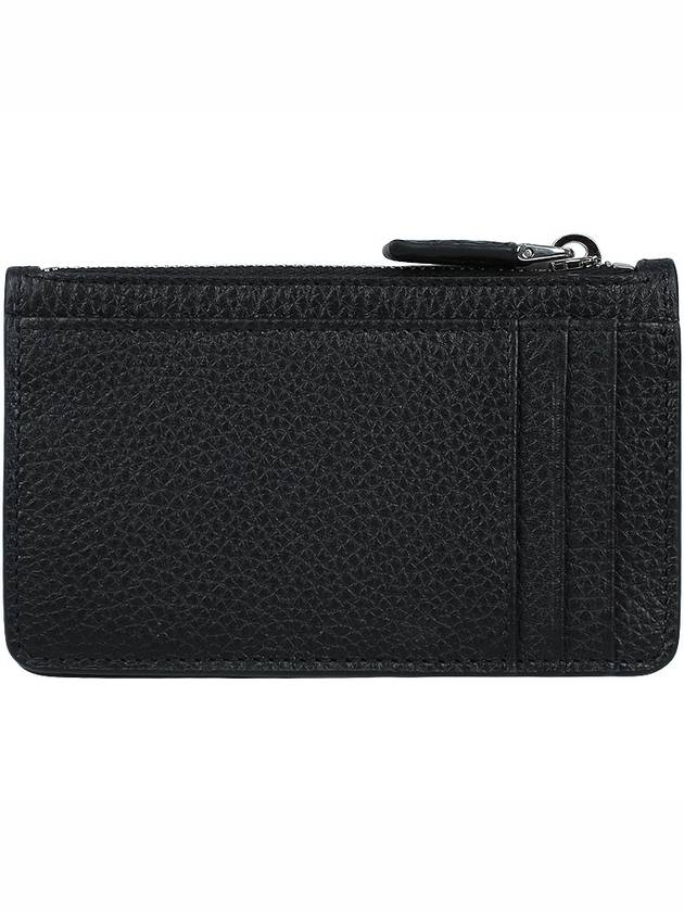 Triangle Stitch Logo Card Wallet Black - PRADA - BALAAN 5