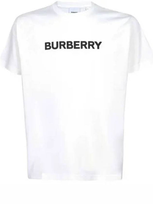 logo print cotton short sleeve t-shirt white - BURBERRY - BALAAN 2