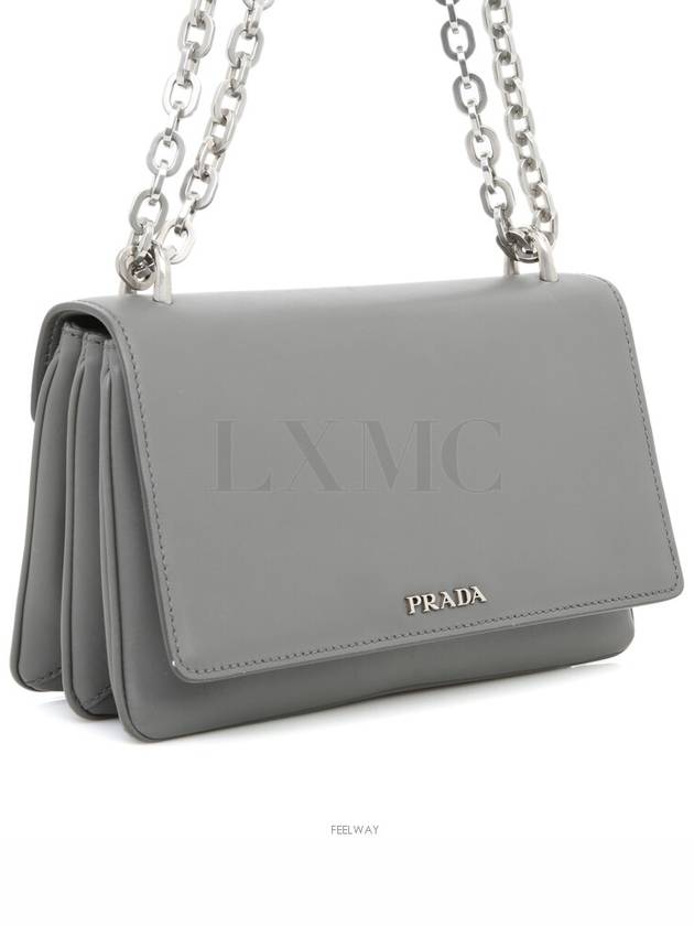 City Caprede Gray Silver Logo Chain Bag 1BD009 - PRADA - BALAAN 4