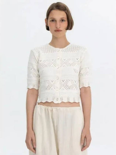 CROCHET HALF KNIT CARDIGAN IVORY - BENSIMON - BALAAN 1