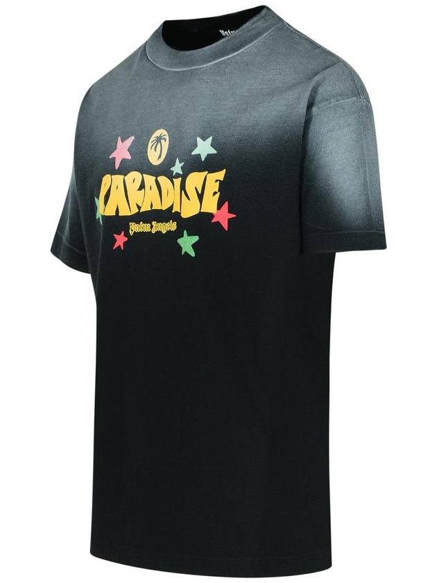 Palm Angels 'Paradise' Black Cotton T-Shirt - PALM ANGELS - BALAAN 2