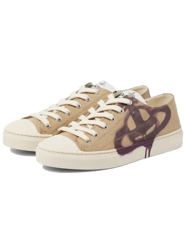 Cappuccino Canvas Plimsoll Low Top Sneakers Tan Beige - VIVIENNE WESTWOOD - BALAAN 6