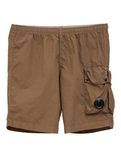 Lens Wappen Nylon Swim Shorts Brown - CP COMPANY - BALAAN 2