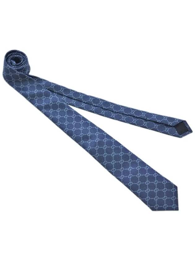 Men's GG Dot Pattern Silk Necktie Blue - GUCCI - BALAAN 4