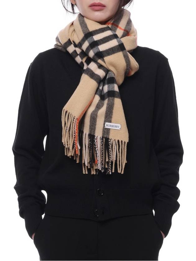 Wide Check Cashmere Scarf Beige - BURBERRY - BALAAN 4