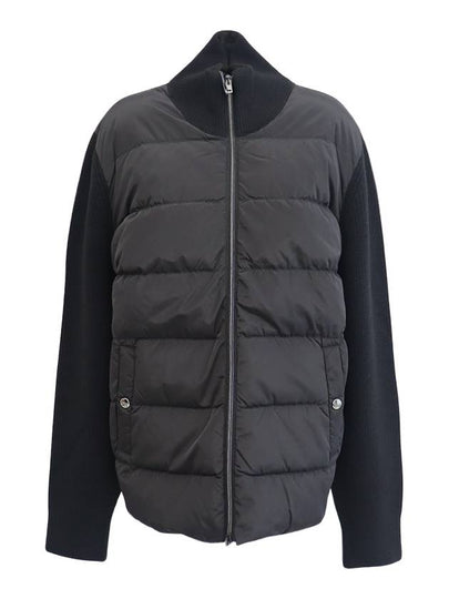 Ribbed Shell Wool Padded Zip-Up Jacket Black - HERNO - BALAAN 2