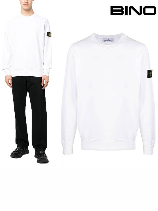 Wappen Patch Crew Neck Sweatshirt White - STONE ISLAND - BALAAN 2