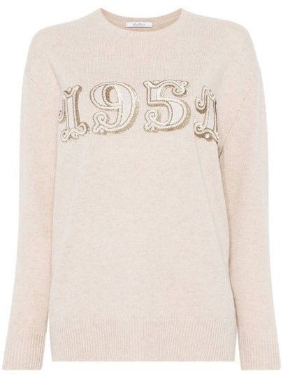 Plata crew neck knit top beige - MAX MARA - BALAAN 2