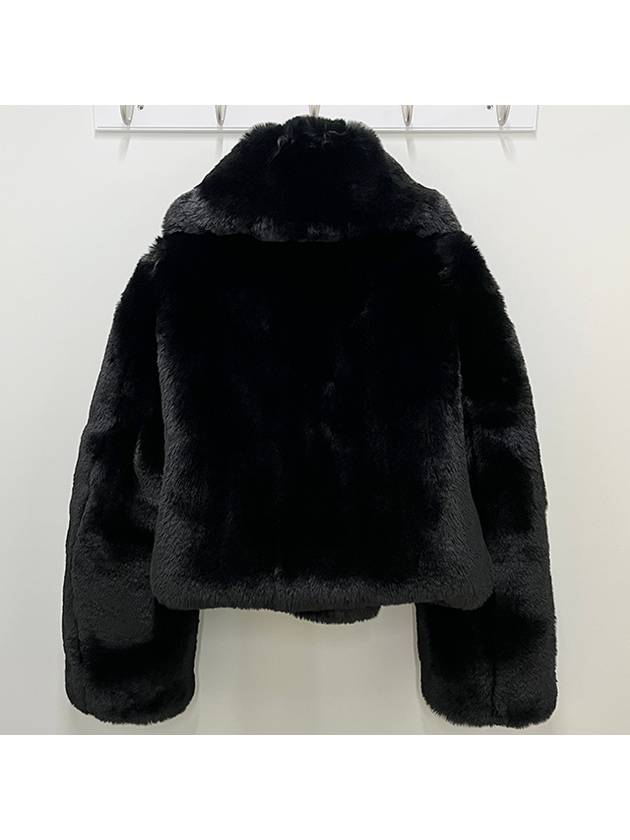 Fluffy Fake Fur Jacket Black - ACNE STUDIOS - BALAAN 5