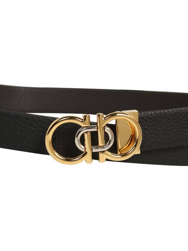 Logo Flag Leather Belt Black - SALVATORE FERRAGAMO - BALAAN 7