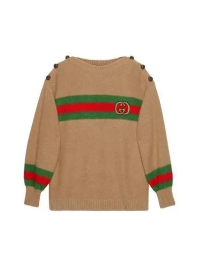 Web Interlocking GG Knit Top Camel - GUCCI - BALAAN 2