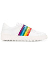 Women's Rainbow Color Open Low Top Sneakers White - VALENTINO - BALAAN 3