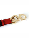 Reversible Gancini Leather Belt Black Lipstick Red - SALVATORE FERRAGAMO - BALAAN 6