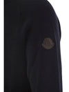 Cotton Cashmere Half Zip Knit Top Navy - MONCLER - BALAAN 3