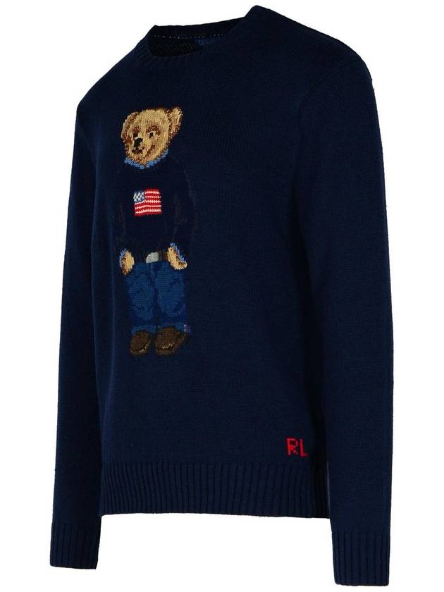 Bear Logo Cotton Blend Sweatshirt Navy - POLO RALPH LAUREN - BALAAN 3